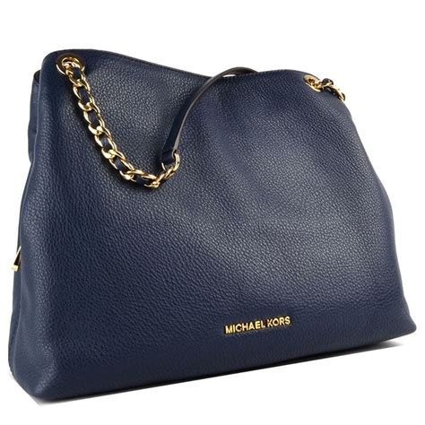 michael kors chain link handbag|Michael Kors navy shoulder purse.